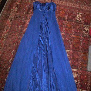Fiesta Slip Dress Formal Womens Medium M Longline Prom Royal Blue Formal Gown